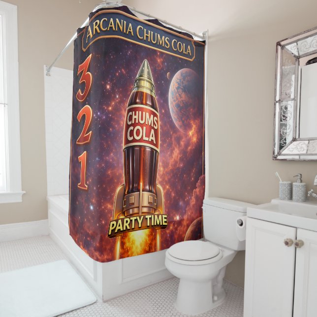 Universal chums rocket/bathroom accessories shower curtain (In Situ)
