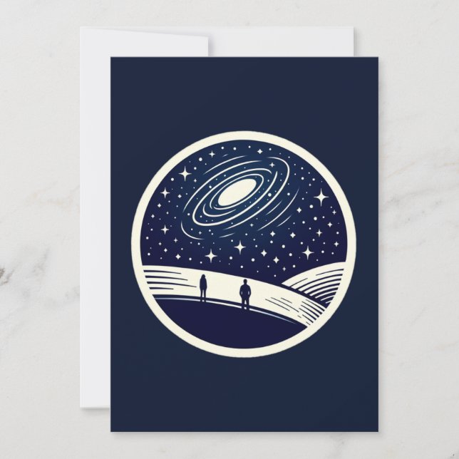 Universal Contemplation Blanket Minimalist Cosmic Holiday Card (Front)