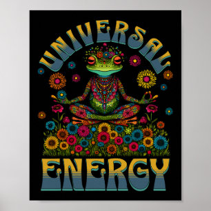Universal Energy Mandala Yoga Meditating Frog Poster