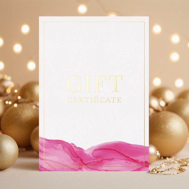 Universal Feminine Gold Pink Ink Gift Certificate (Creator Uploaded)