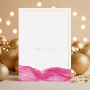 Universal Feminine Gold Pink Ink Gift Certificate