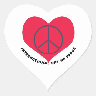 Universal Harmony, International Day of Peace Clas Heart Sticker