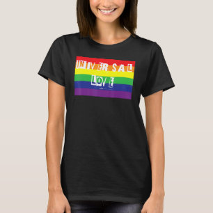 Universal Love Gay Pride Rainbow Word Design T-Shirt