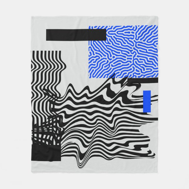 Universal Modern Geometric Shapes Set. Chaotic Gli Fleece Blanket (Front)