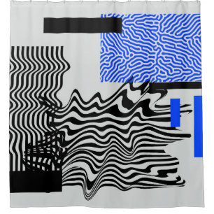 Universal Modern Geometric Shapes Set. Chaotic Gli Shower Curtain