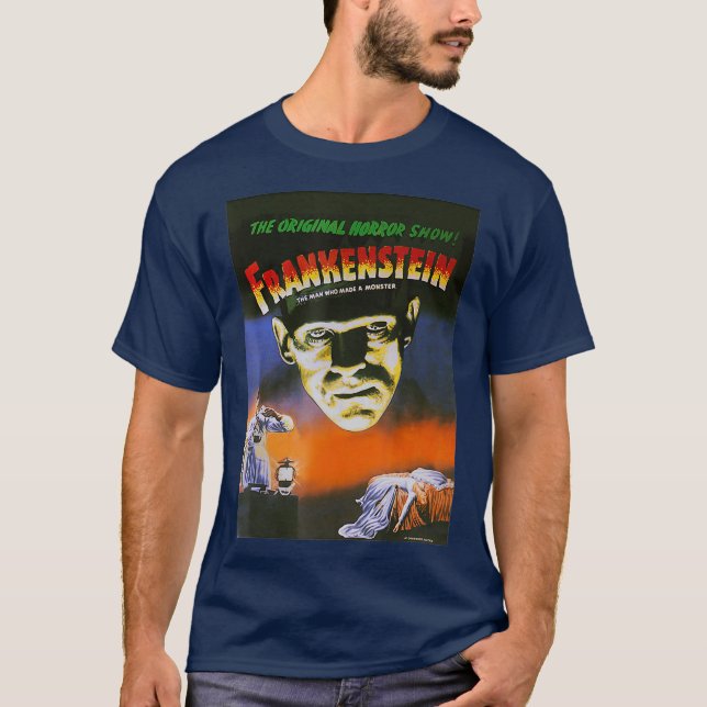 Universal Monsters Distressed Frankenstein Movie T-Shirt (Front)
