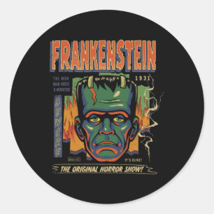 Universal Monsters Frankenstein Vintage Halloween  Classic Round Sticker
