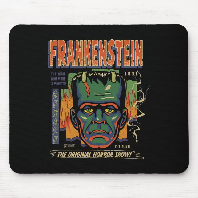 Universal Monsters Frankenstein Vintage Halloween  Mouse Pad (Front)