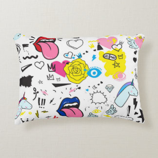 Universal trend hand drawing seamless pattern. Tre Decorative Cushion