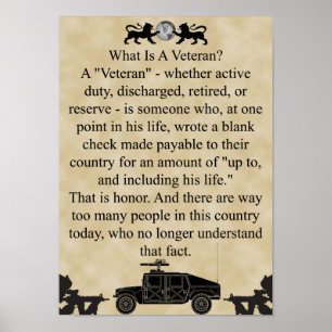 Universal What is a Veteran Poster