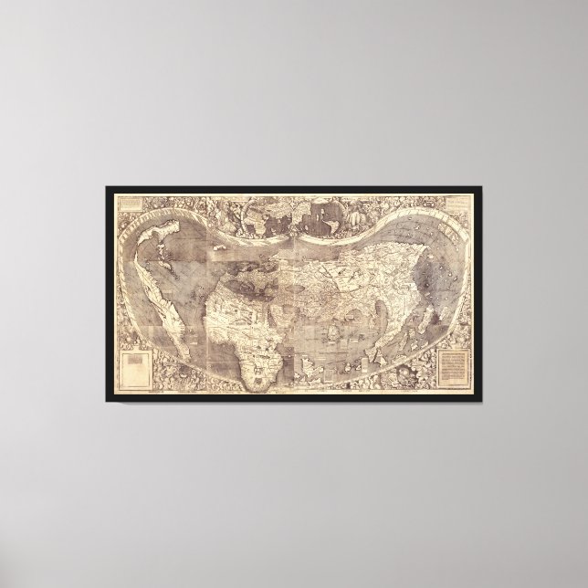 Universalis Cosmographia by M. Waldseemuller 1507 Canvas Print (Front)
