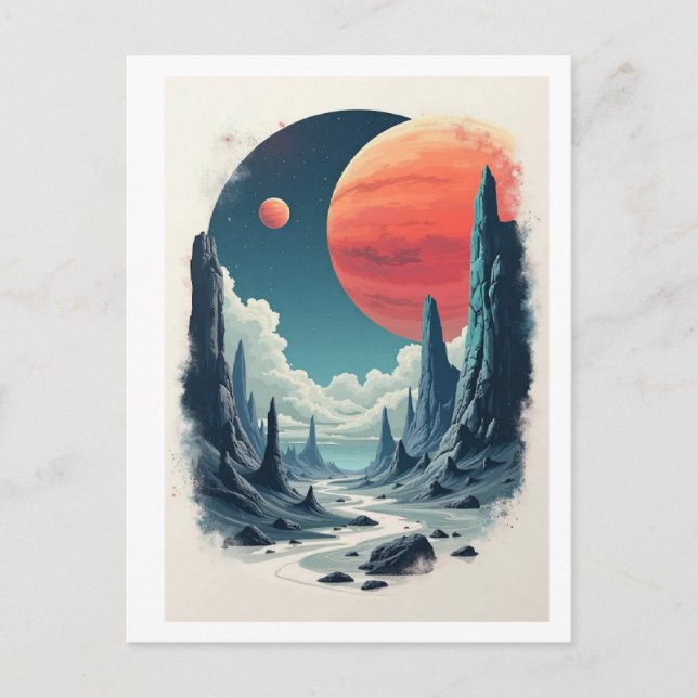 Universe Adventure: Engrossing Space Art for space Postcard (Front)
