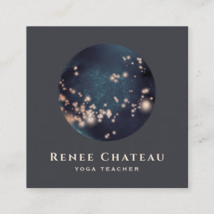 Universe Celestial Moon and Stars Square Business Card