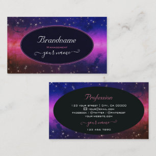 Universe Colourful Galaxy Glitter Stars Night Sky Business Card