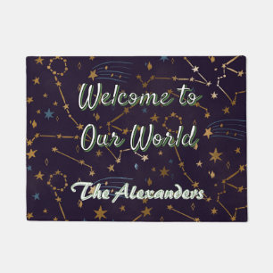 Universe Constellation Stars Welcome to My World Doormat