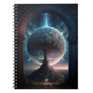 Universe Cosmic Tree Surreal Fantasy Art Notebook