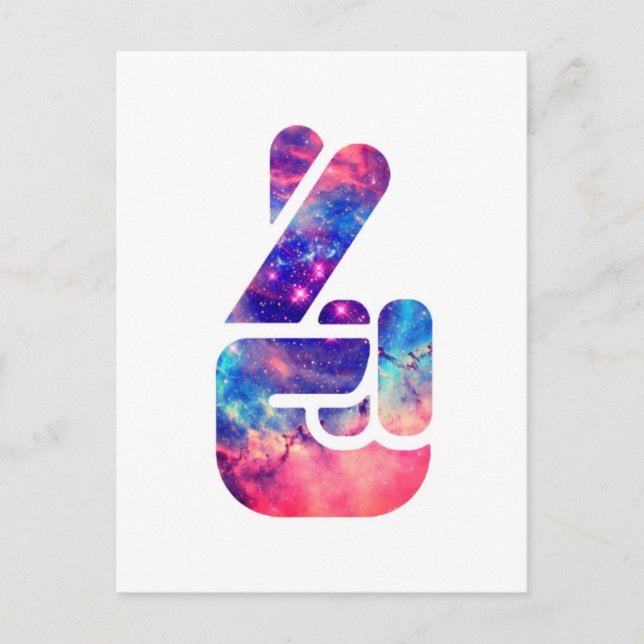 Universe 'Fingers Crossed' Postcard (Front)