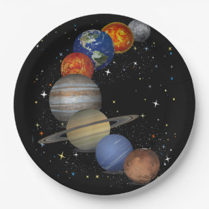 Universe Galaxy Planets Sun Astronomy Outer Space  Paper Plate