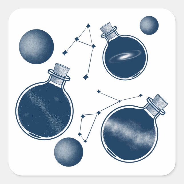 Universe in a Bottle Square Sticker (Front)