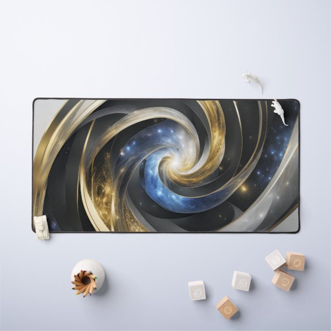 Universe in an Abstract Spiral Desk Mat (Kids Table)