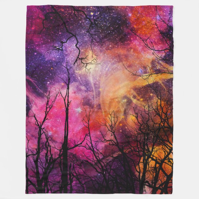 Universe magical forest fleece blanket (Front)