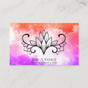 *~* Universe Nebula Lotus Galax Pink Purple Business Card