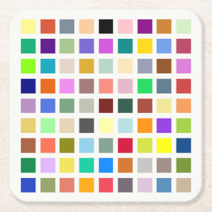 Universe of Colours, the rainbow & more - 81 shade Square Paper Coaster