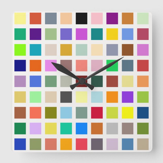 Universe of Colours, the rainbow & more - 81 shade Square Wall Clock (Front)