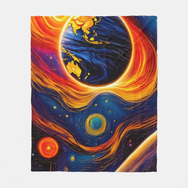 Universe panel 50x84 002 fleece blanket (Front)