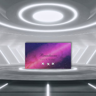 Universe Pink and Dark Blue Space Sparkling Jewels Business Card