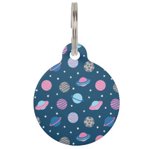 Universe & Planets Pattern Pet Tag