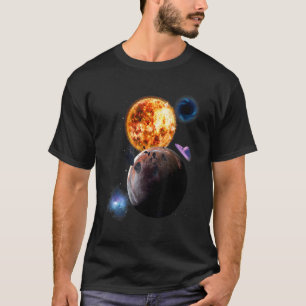 Universe Space Galaxy Motif Solar System colorful  T-Shirt