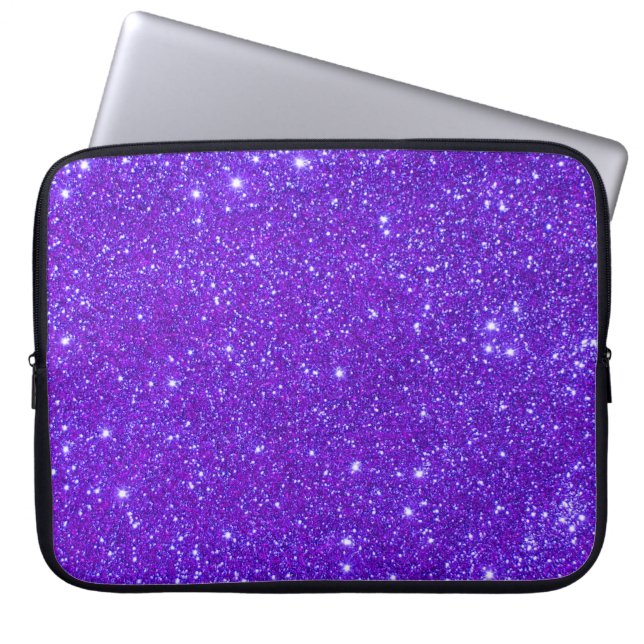 Universe Stars Purple Glitter Sparkles Laptop Case (Front)