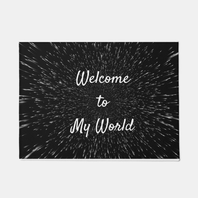 Universe Stars Quote Welcome to My World Doormat (Front)