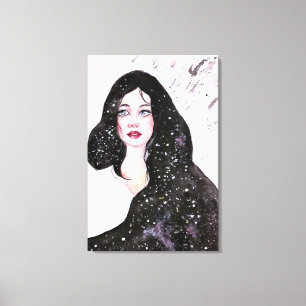 Universe Woman Painting Canvas Print