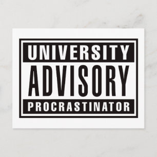 University Advisory Procrastinator Postcard