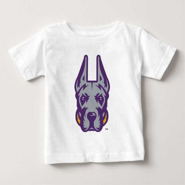University at Albany Great Dane Mascot Head Baby T-Shirt (Front)
