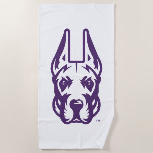 University at Albany Great Dane Mascot Head Beach Towel