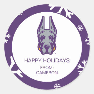 University at Albany Great Dane Mascot Head Classic Round Sticker