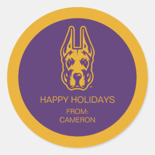 University at Albany Great Dane Mascot Head Classic Round Sticker