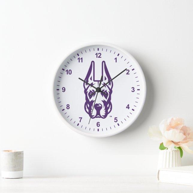 University at Albany Great Dane Mascot Head Clock (Home)
