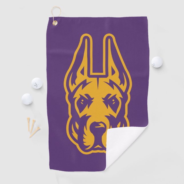 University at Albany Great Dane Mascot Head Golf Towel (InSitu)