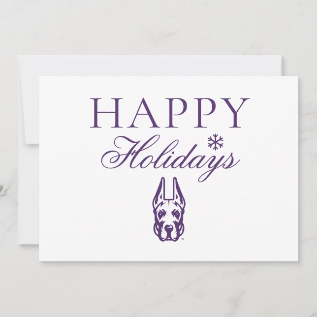 University at Albany Great Dane Mascot Head Holiday Card (Front)