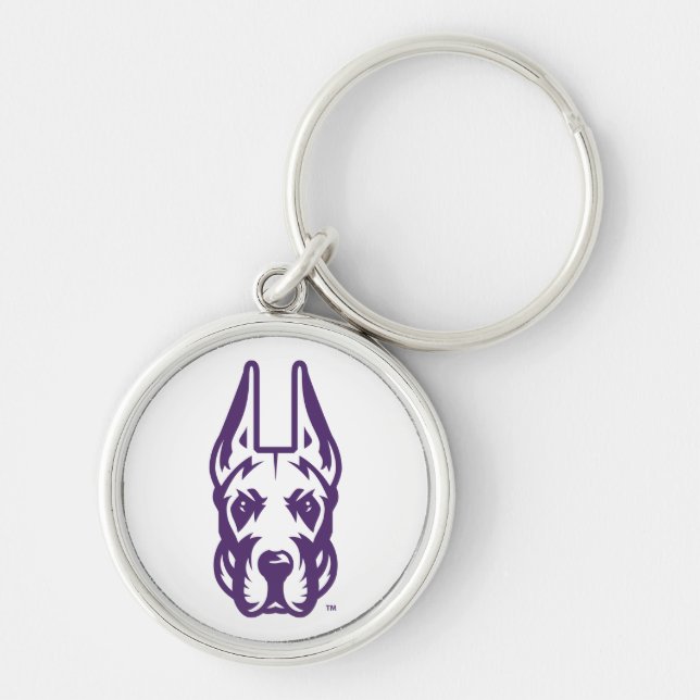 University at Albany Great Dane Mascot Head Key Ring (Front)