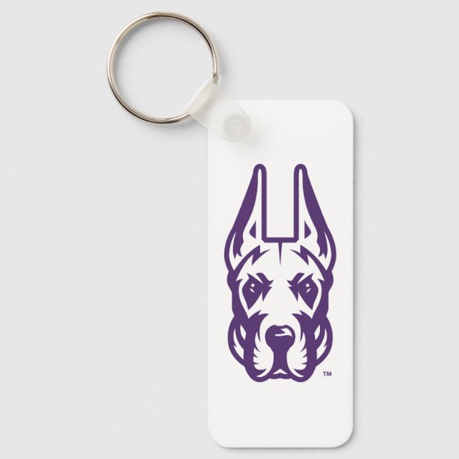 University at Albany Great Dane Mascot Head Key Ring (Front)