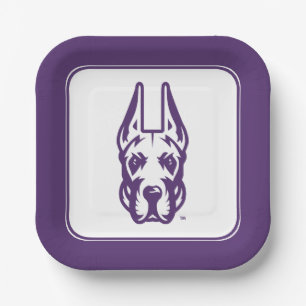 University at Albany Great Dane Mascot Head Paper Plate