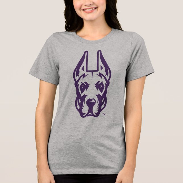 University at Albany Great Dane Mascot Head Tri-Blend Shirt (Front)