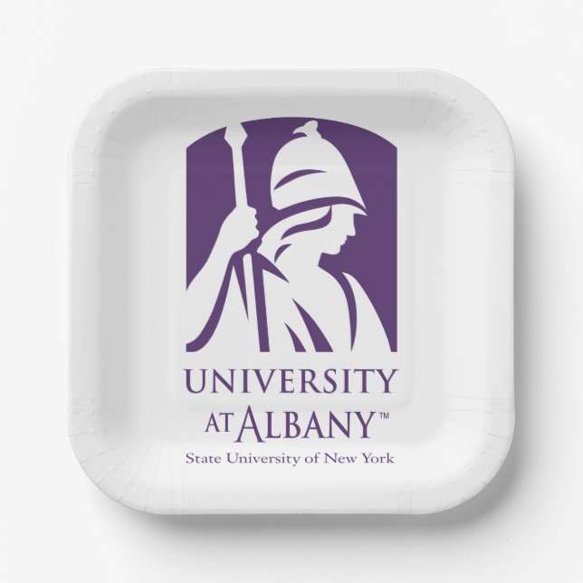 University at Albany Iconic Logo Paper Plate (Front)