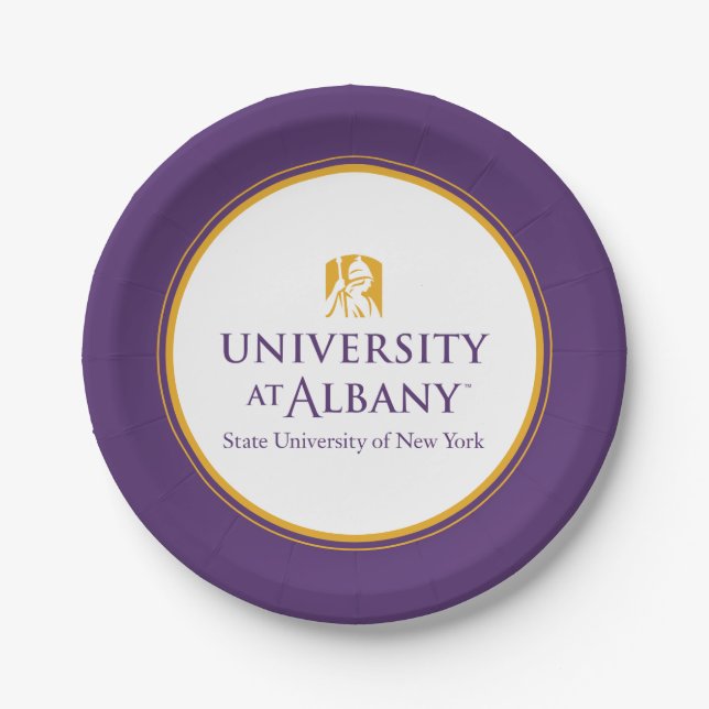 University at Albany Iconic Logo Paper Plate (Front)