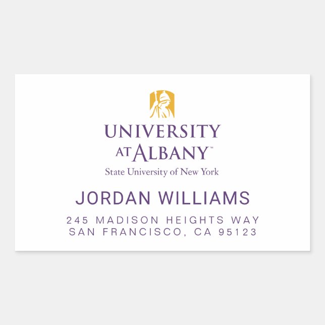 University at Albany Iconic Logo Rectangular Sticker (Front)